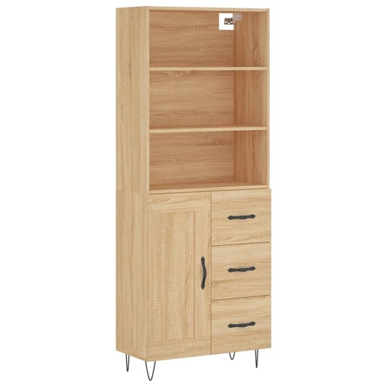 Buffet bahut commode armoire meuble de rangement organisateur cuisine salle de séjour salon haut sonoma 69,5 x 34 x 180 cm bo