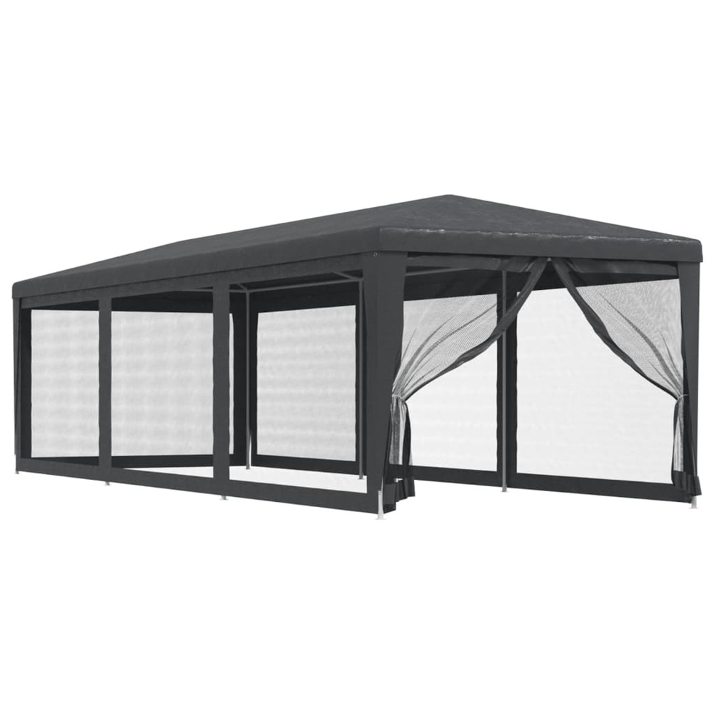 Tente de fête avec 8 parois latérales en maille anthracite 3x9m