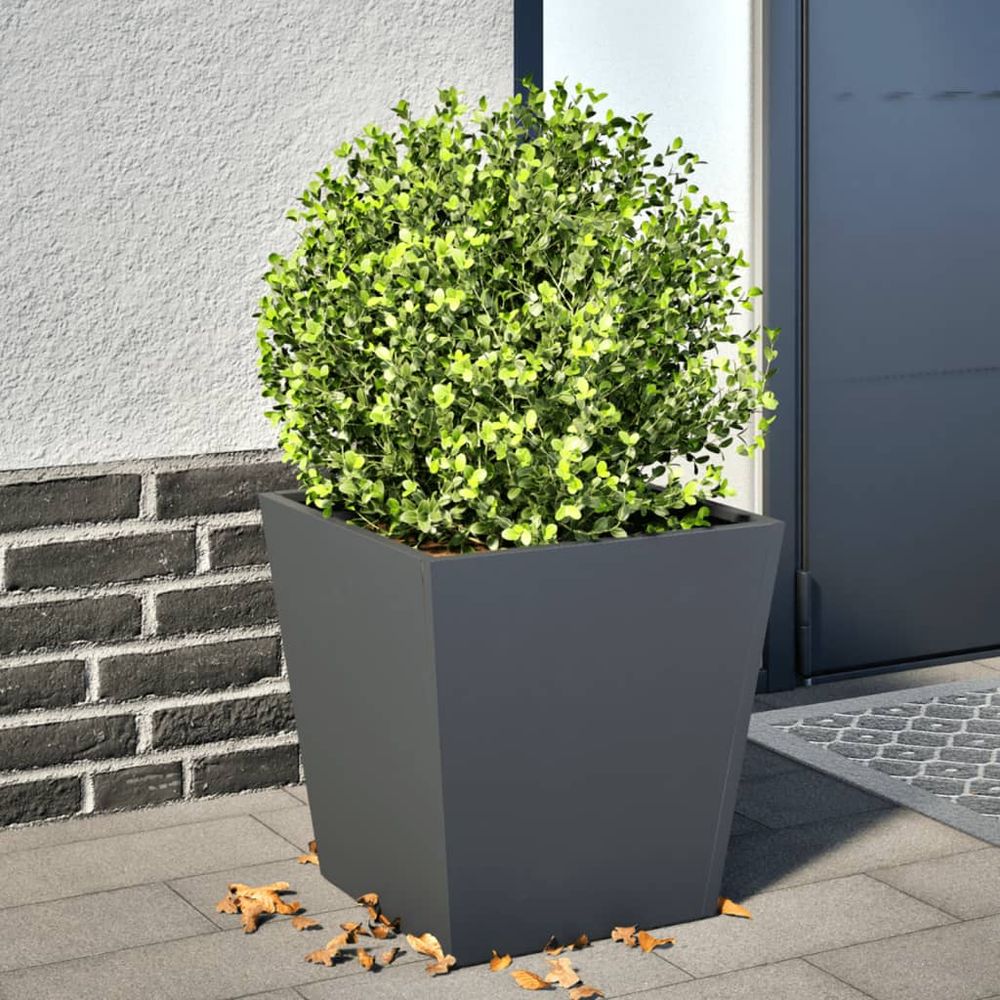 Jardinière carrée en acier pour jardin terrasse 40x40x40 cm anthracite