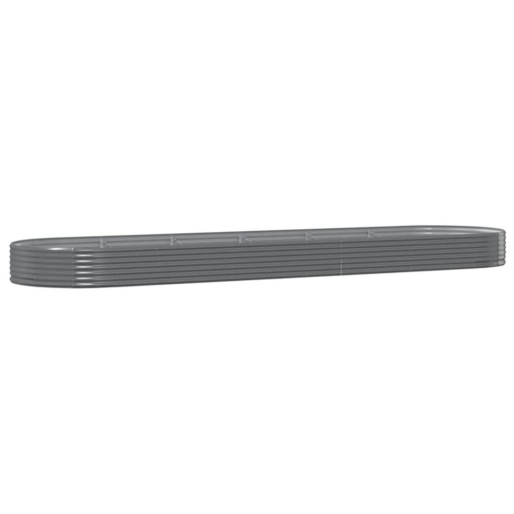 Jardinière bac lit surélevé plantes fleurs terrasse jardin de jardin acier enduit de poudre 523 x 140 x 36cm gris