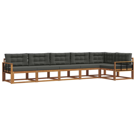 Ensemble de canapés d'extérieur 6 pcs naturel et anthracite