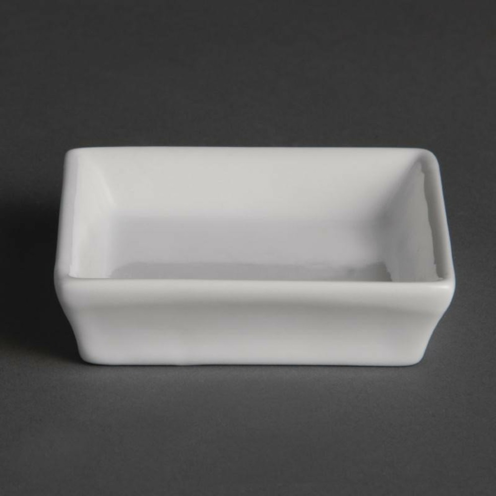 Mini plats carrés blancs 80mm lot de 12 olympia