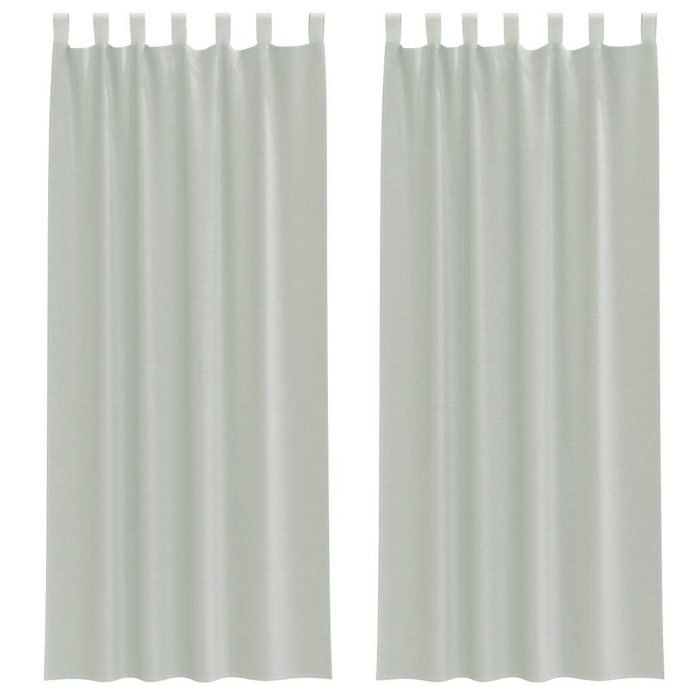 Rideaux en voile avec boucles 2 pcs gris clair 140x260 cm