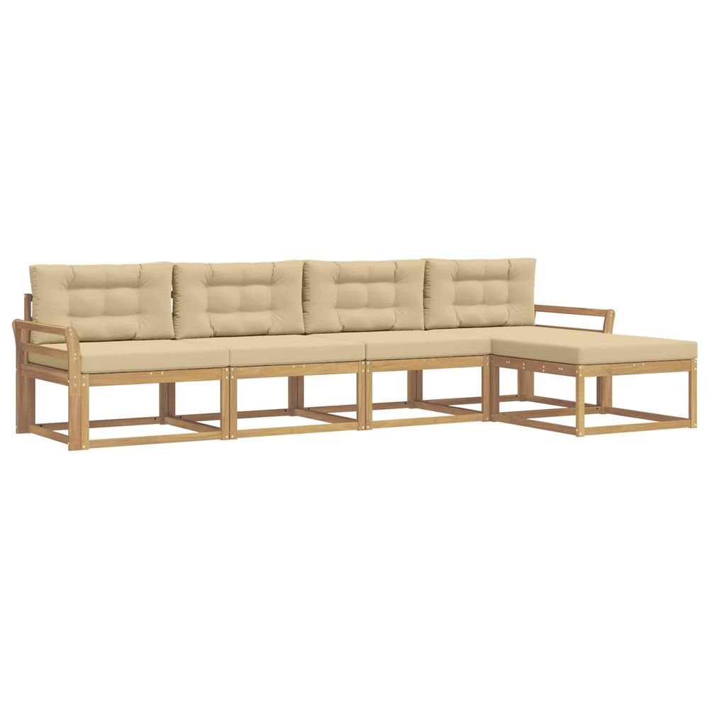 Ensemble de canapés d'extérieur 4 pc blanc et beige polyester