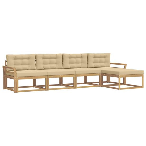 Ensemble de canapés d'extérieur 4 pc blanc et beige polyester