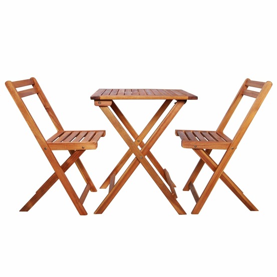Mobilier de bistro pliable 3 pcs bois d'acacia solide