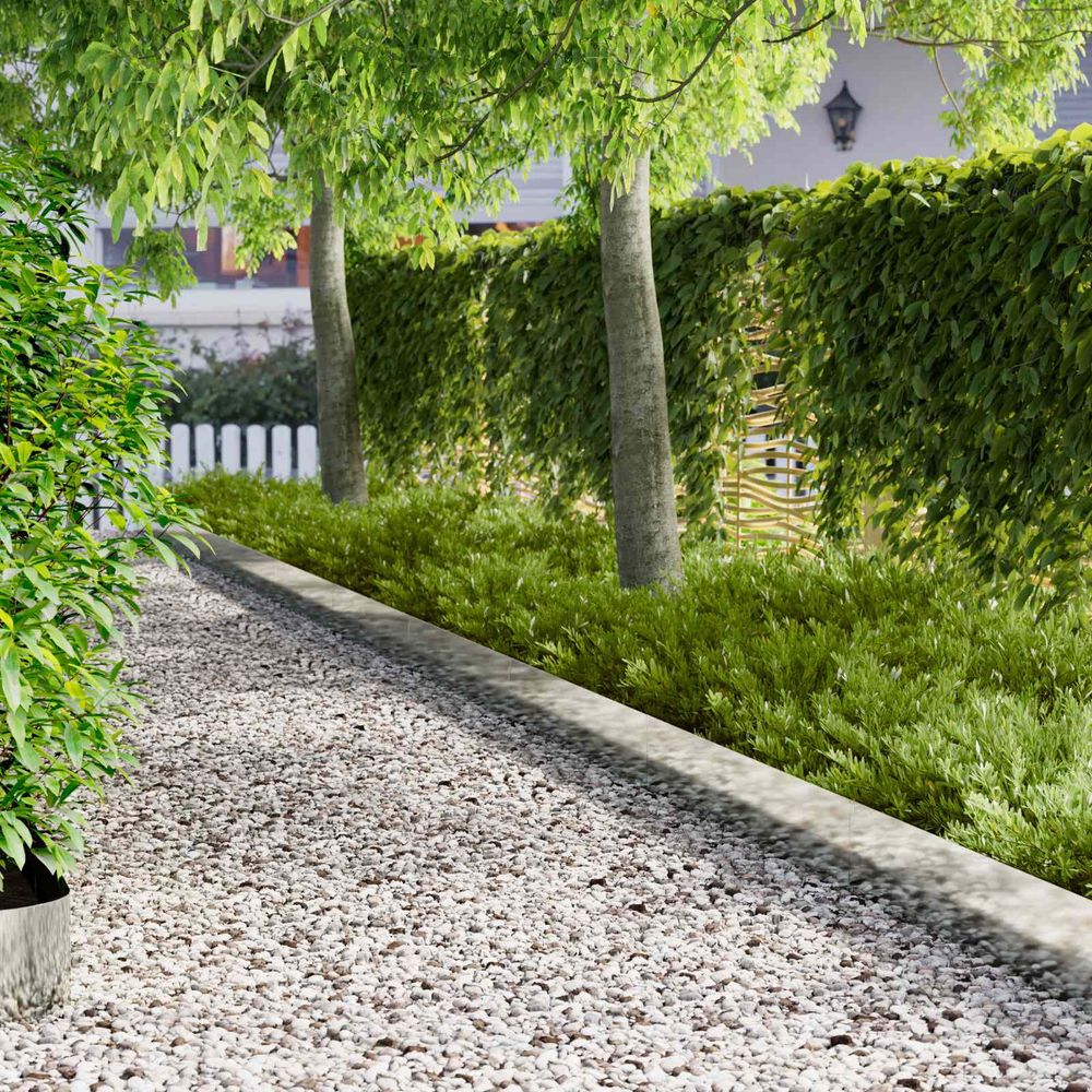 Bordure jardin acier aménagement pelouse délimitation extérieure 20 pcs 102x15cm argenté