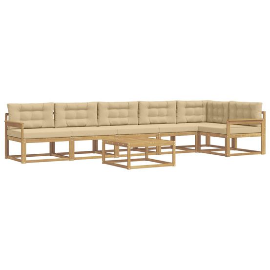 Ensemble de canapés d'extérieur 7 pc blanc et beige polyester