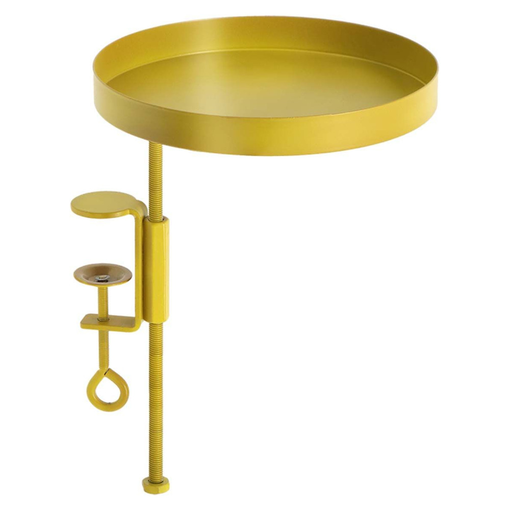 Support à plantes rond à fixer hauteur réglable doré 24.6 x 18 cm