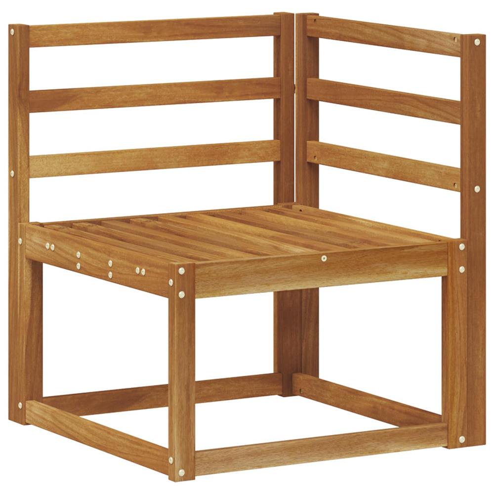 Canapé d'angle extérieur bois d'acacia massif naturel