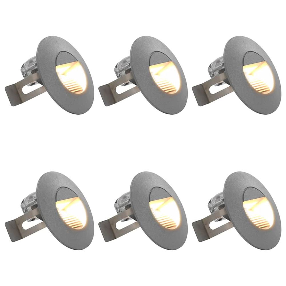 Appliques murales led d'extérieur 6 pcs 2 w argenté rond