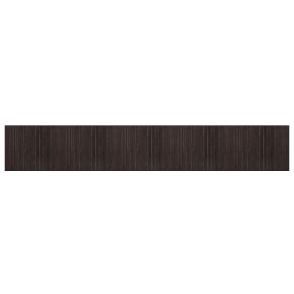 Tapis rectangulaire marron foncé 80x1000 cm bambou