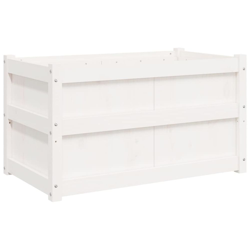 Jardinière d'extérieur blanc 90x50x50 cm bois de pin massif