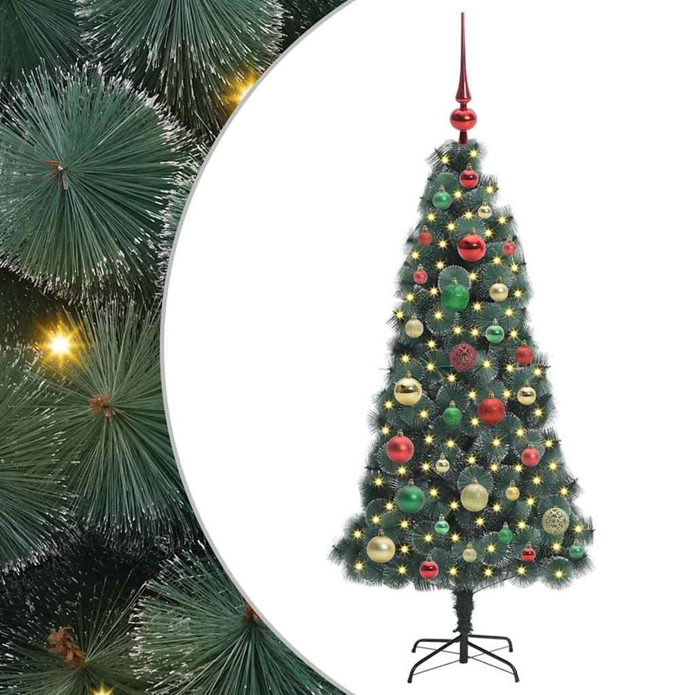 Arbre de noël artificiel pré-éclairé avec ensemble de boules
