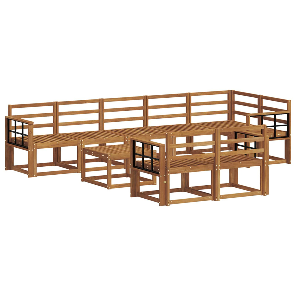 Ensemble de canapés d'extérieur 9 pcs naturel