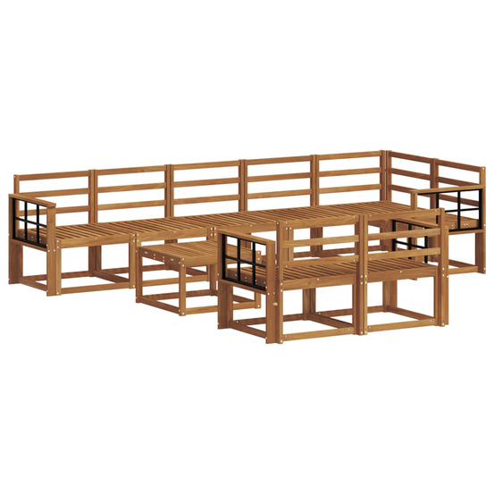 Ensemble de canapés d'extérieur 9 pcs naturel