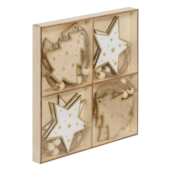 Sdn set bois 12pcs forme 4ass