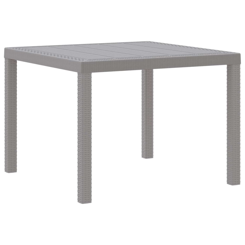 Table de jardin gris clair 100 x 100 x 73 cm polyrotin