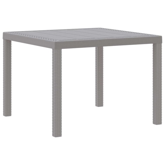 Table de jardin gris clair 100 x 100 x 73 cm polyrotin