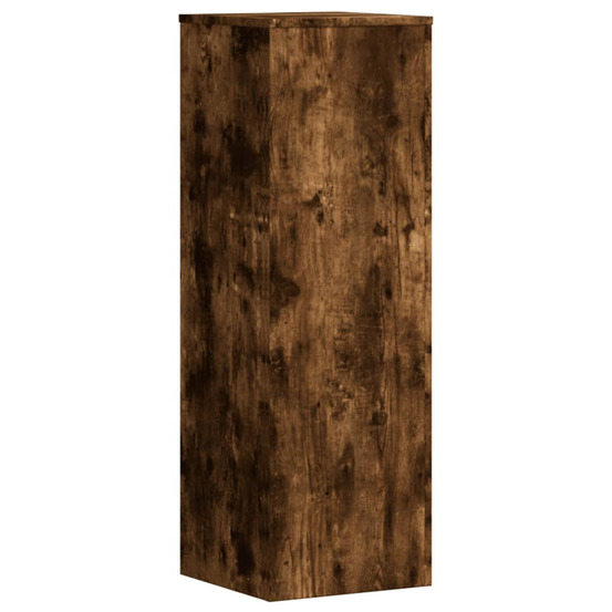 Support pour plantes chêne fumé 33x33x100 cm bois d'ingénierie