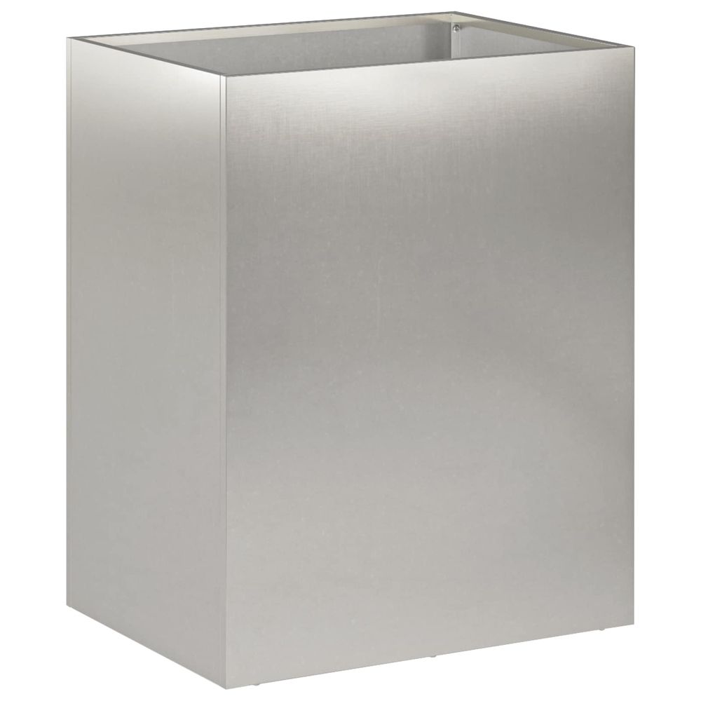 Cache-pot de jardin argenté 40 x 30 x 40 cm acier inoxydable