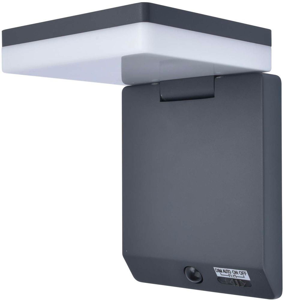 Applique murale solaire aluminium moze solar h15cm