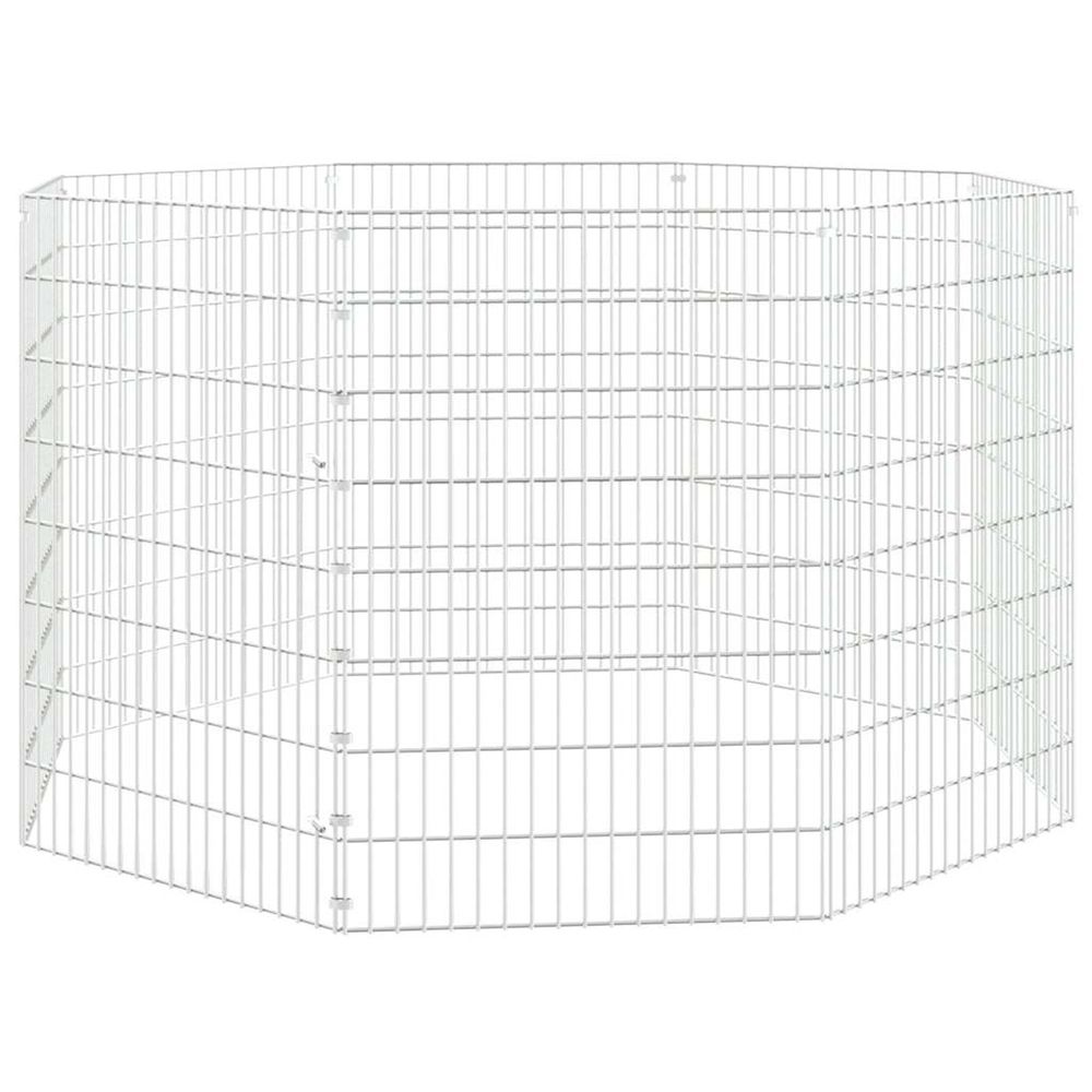 Enclos pour animaux en liberté 8 panneaux 54x80cm fer galvanisé