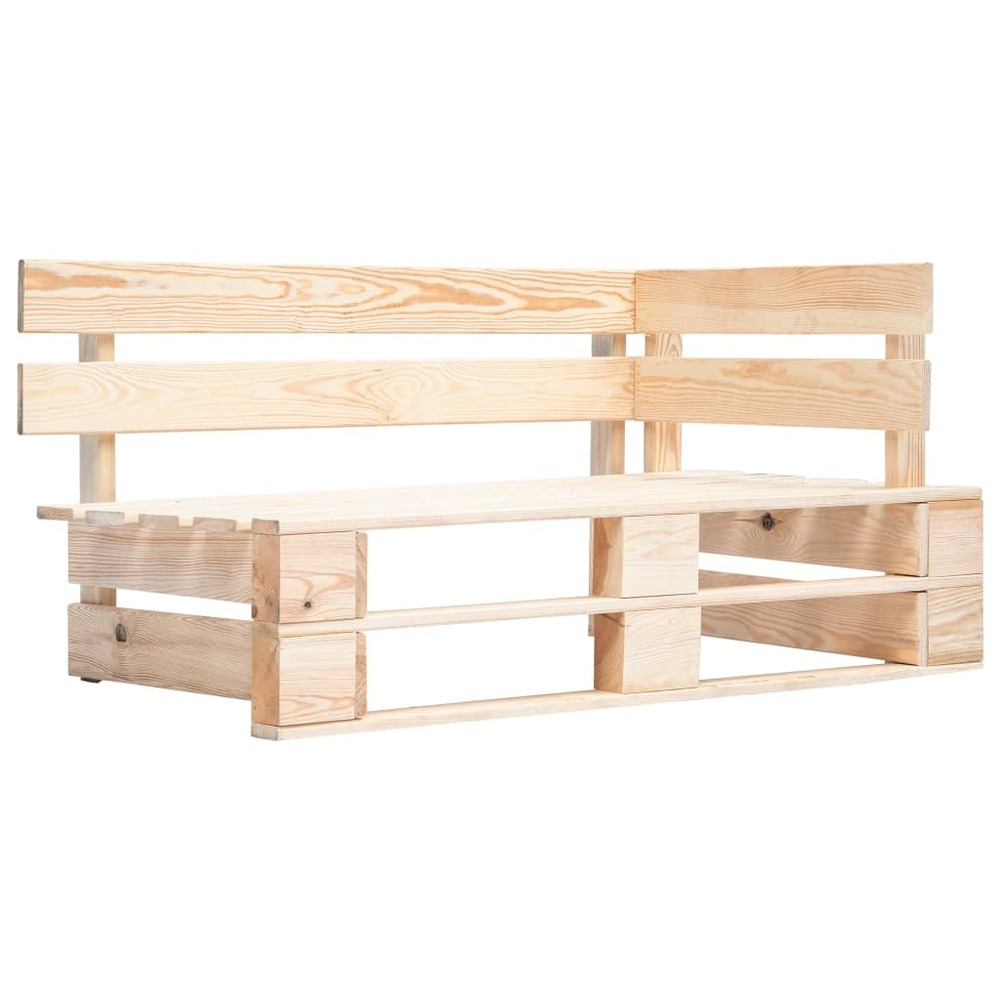 Banc de jardin meuble de patio d'extérieur terrasse d'angle 110 x 65 x 55 cm palette de jardin bois