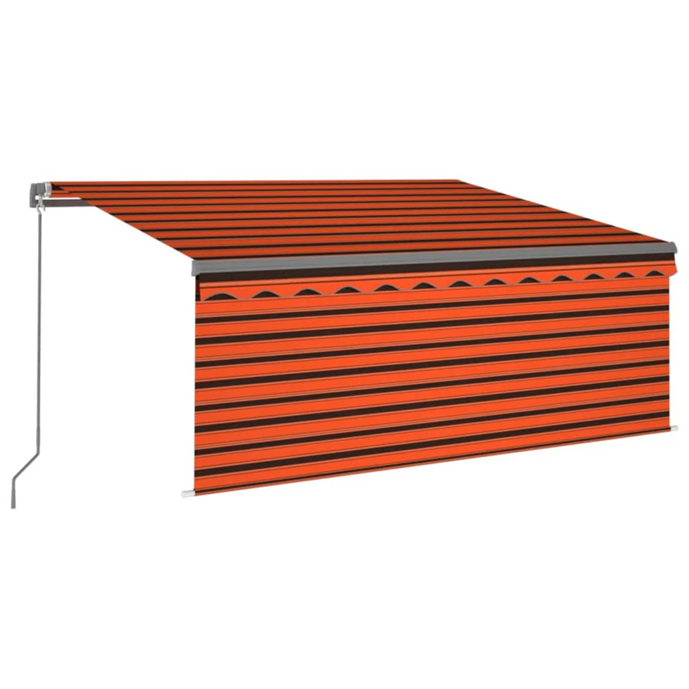 Auvent rétractable manuel store et led 3x2,5 m orange et marron