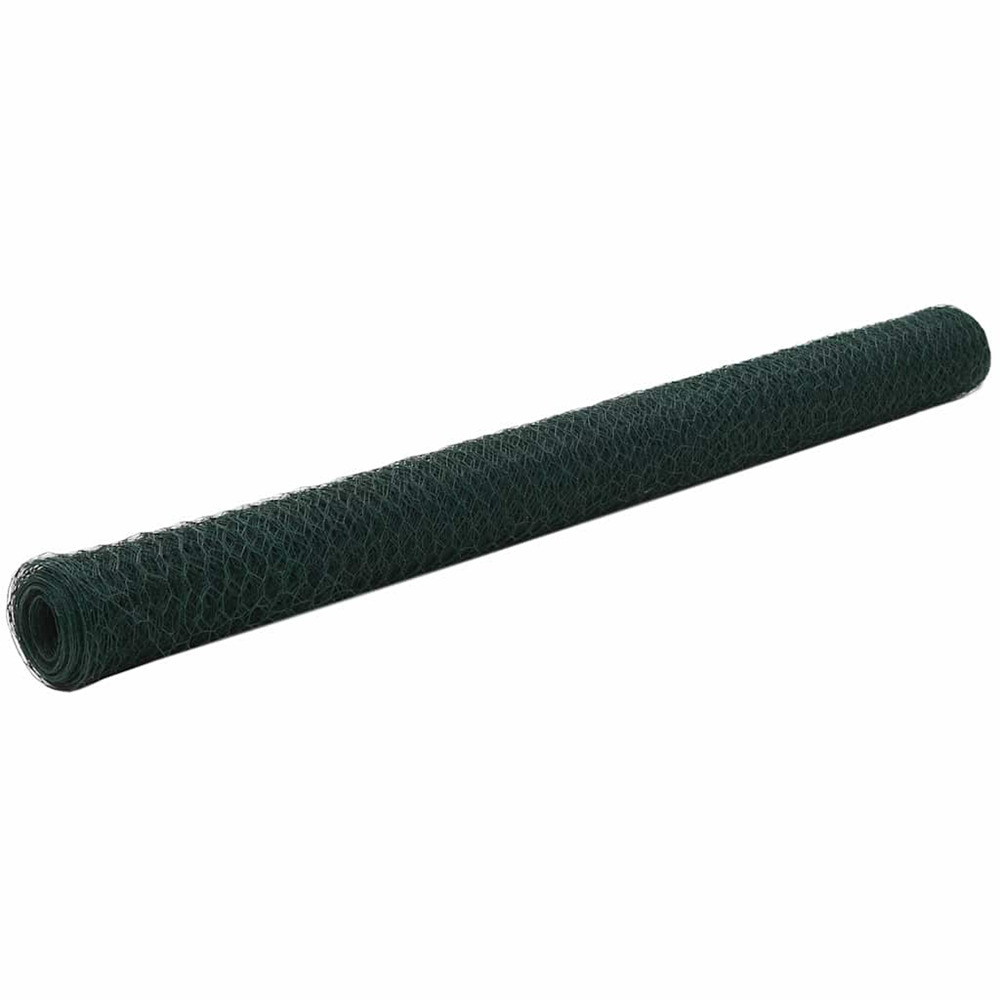 Grillage acier avec revêtement en pvc 25x1,5 m vert