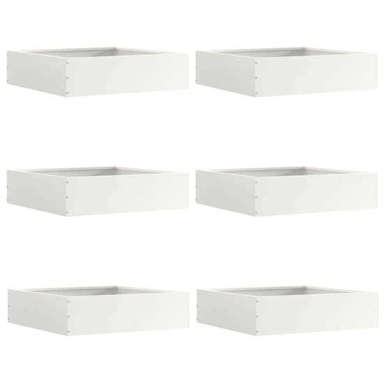 Bordure de pelouse 6 pcs blanc 50 x 50 x 13 cm acier