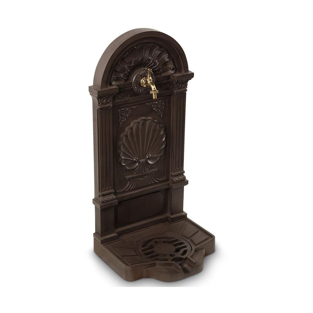 Fontaine de jardin aluminium marron - décoration d'autrefois