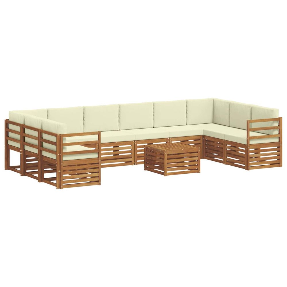 Ensemble de canapés d'extérieur 11 pc naturel et crème