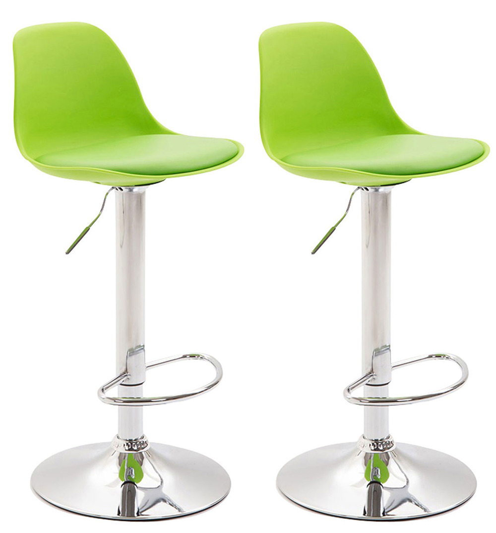 Lot de 2 tabourets de bar kiel plastique chromé