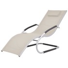 Chaise longue avec oreiller aluminium et textilène crème