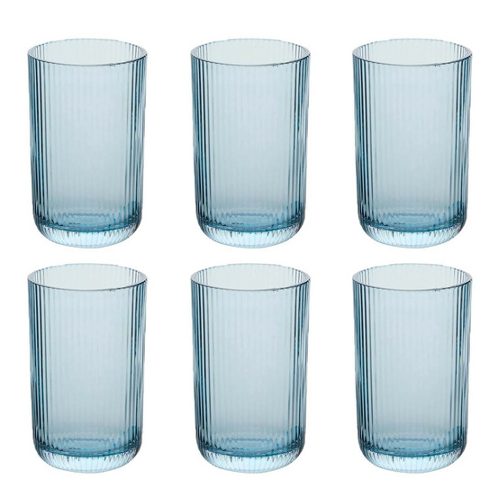 Lot de 6 gobelets hauts strie