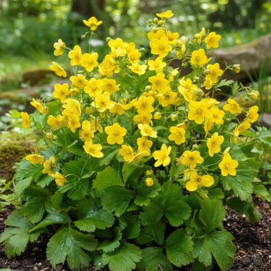 Faux fraisier jaune, walsdteinia lot de 5 godets
