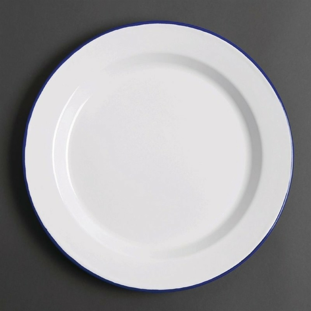 Assiette plate acier émaillé - 300 mm - lot de 6 - olympia