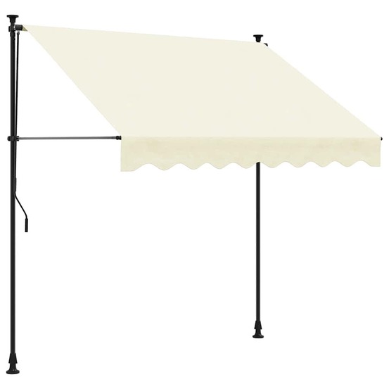 Auvent rétractable crème 250x150 m tissu et acier