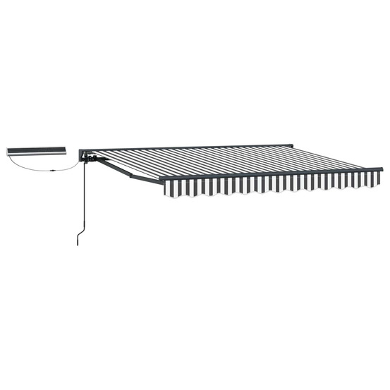 Auvent rétractable électrique anthracite et blanc 3 x 2 m