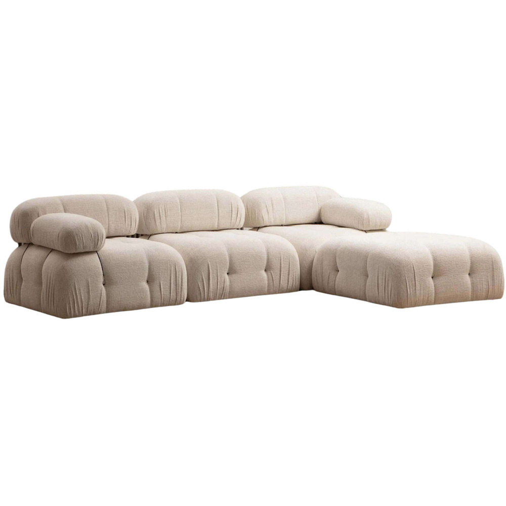 Canapé d'angle en tissu bubble crème