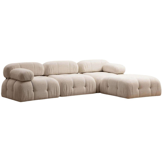 Canapé d'angle en tissu bubble crème