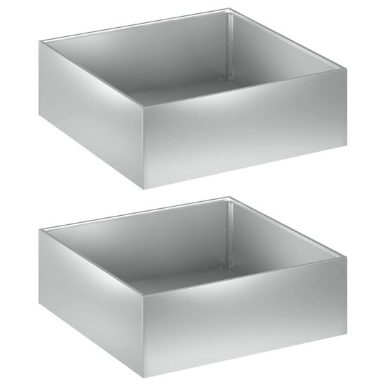 Cache-pot de jardin 2 pc argenté 60 x 60 x 20 cm