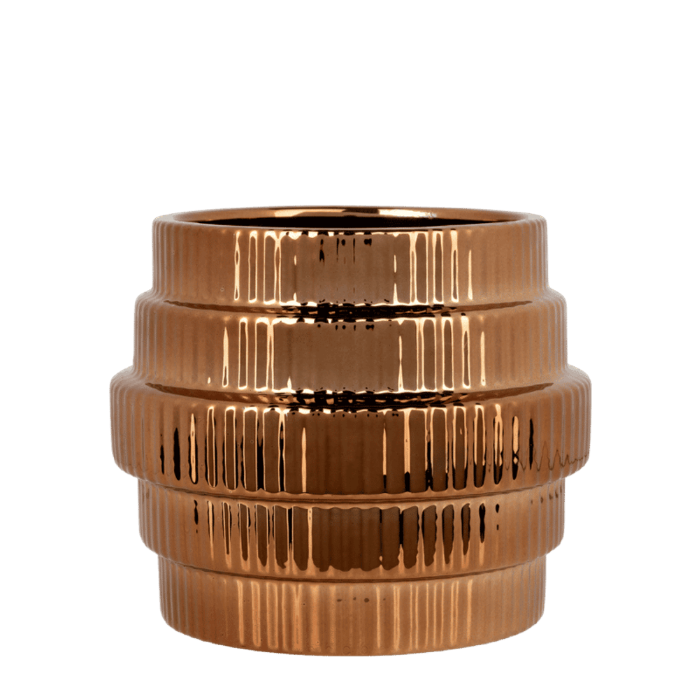 Cache-pot allure empire brillant bronze - ø9 cm x h11,5 cm