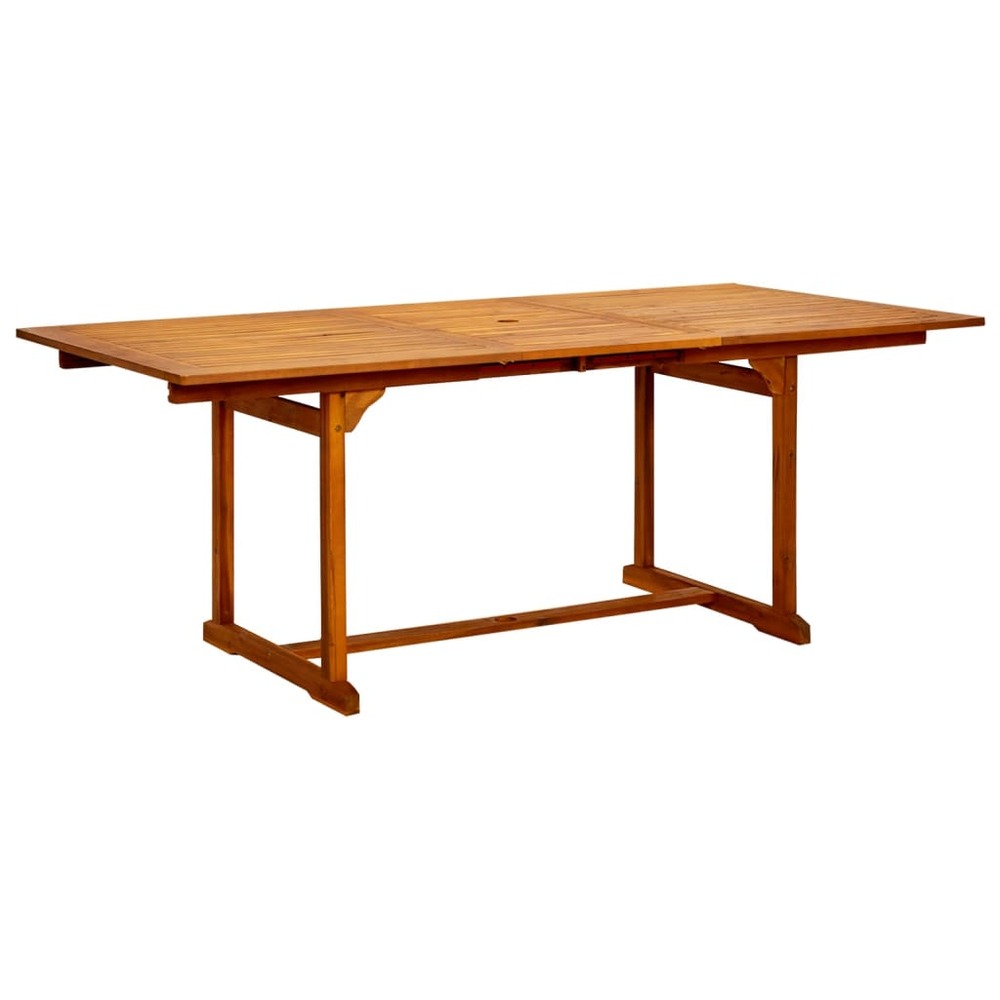 Table à dîner de jardin (150-200)x100x75cm bois d'acacia massif