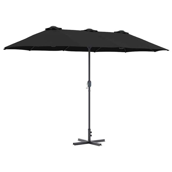 Parasol de jardin 370 x 197 x 239 cm polyester et aluminium
