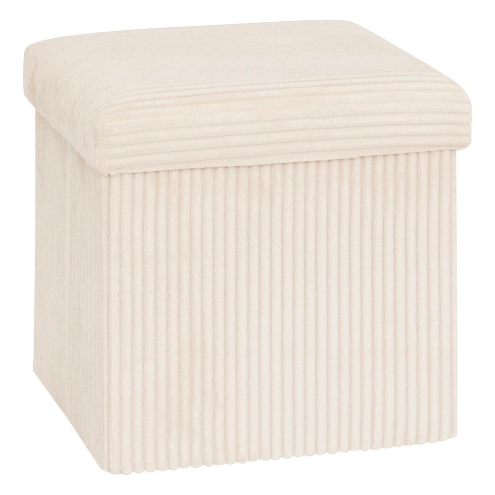 Pouf pliant arum ivoire 38x38cm