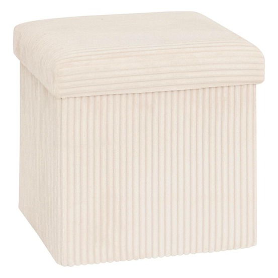 Pouf pliant arum ivoire 38x38cm