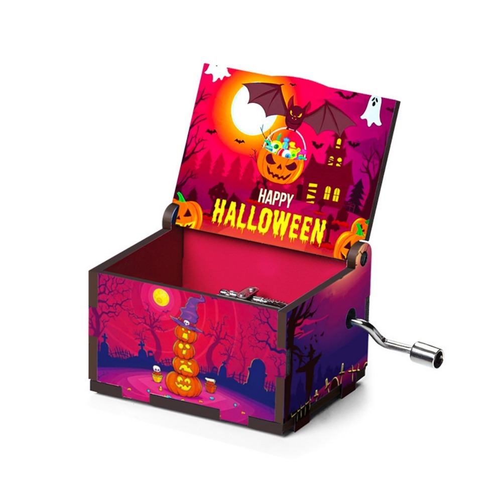 Boîte musicale à manivelle de la collection halloween main squelette d'halloween