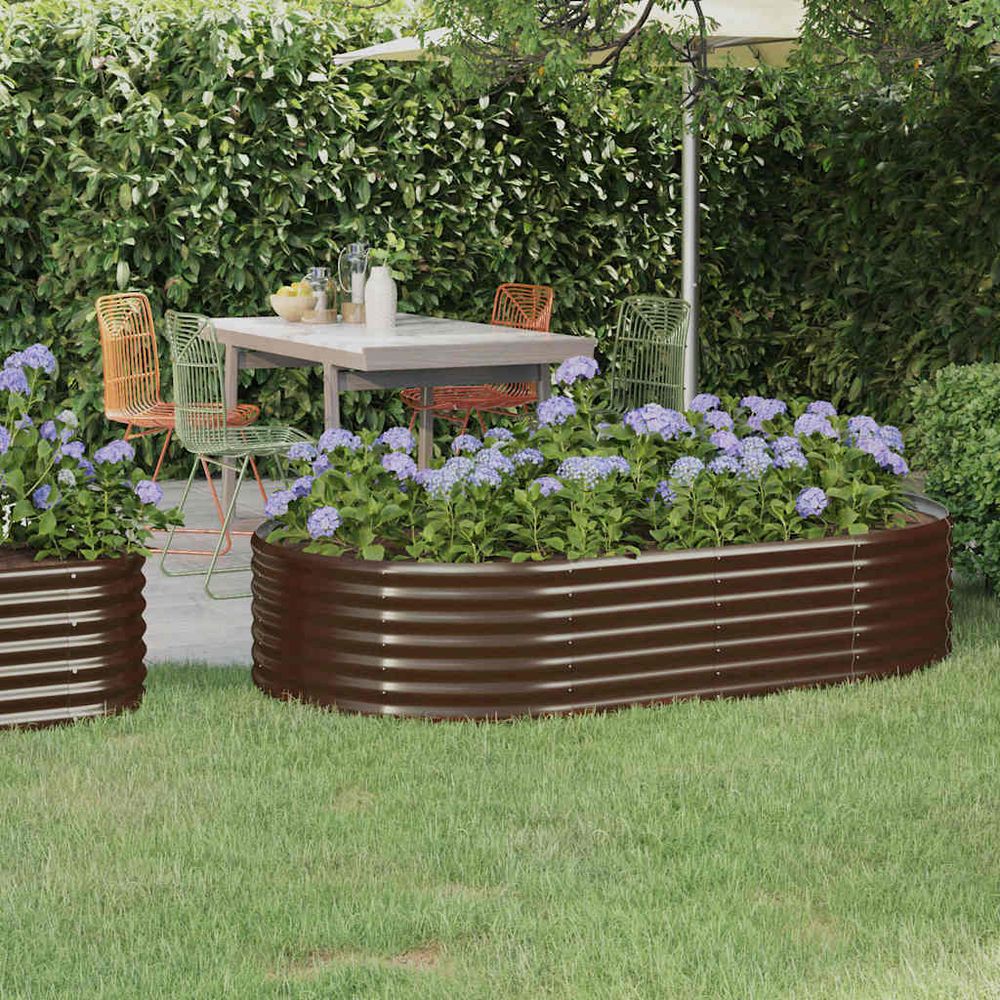 Carré potager acier galvanisé pour légumes et fleurs marron 175x100x36 cm
